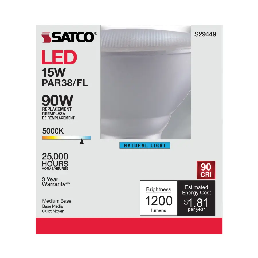 15 Watt - PAR38 LED - 5000K - 40 deg. Beam Angle - Medium base - 120 Volt - Image 6