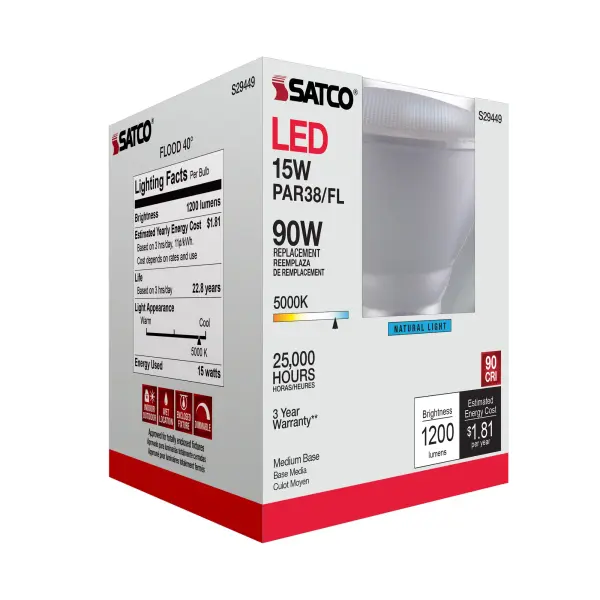 15 Watt - PAR38 LED - 5000K - 40 deg. Beam Angle - Medium base - 120 Volt - Image 10