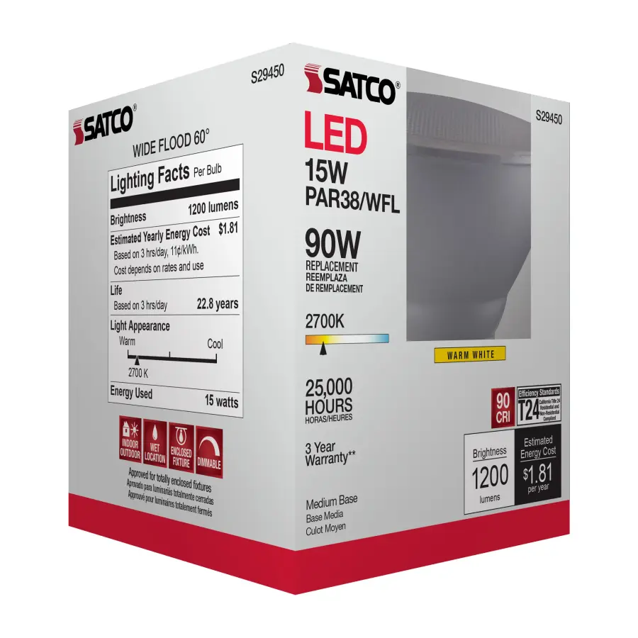 15 Watt - PAR38 LED - 2700K - 60 deg. Beam Angle - Medium base - 120 Volt - Image 11
