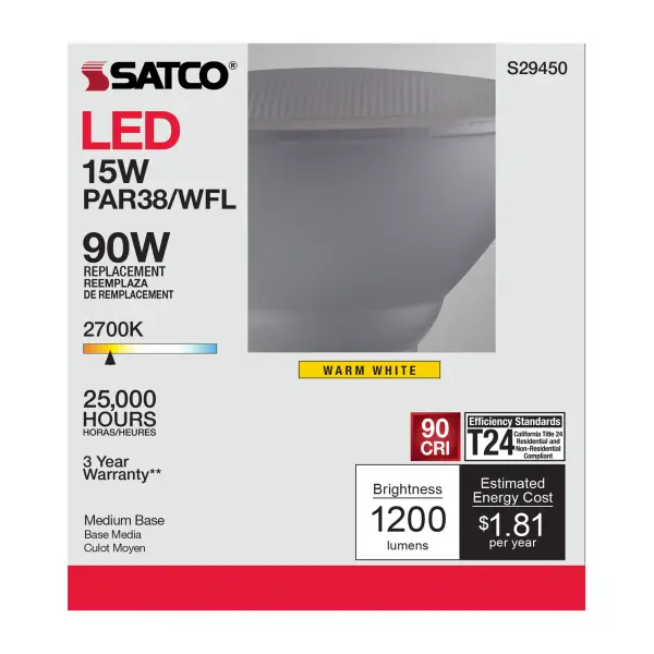 15 Watt - PAR38 LED - 2700K - 60 deg. Beam Angle - Medium base - 120 Volt - Image 6