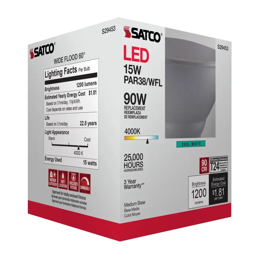 15 Watt - PAR38 LED - 4000K - 60 deg. Beam Angle - Medium base - 120 Volt - Image 11