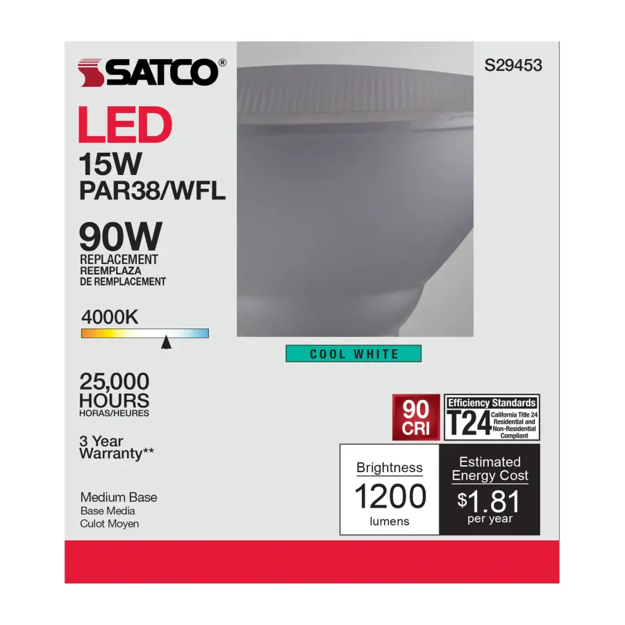15 Watt - PAR38 LED - 4000K - 60 deg. Beam Angle - Medium base - 120 Volt - Image 6