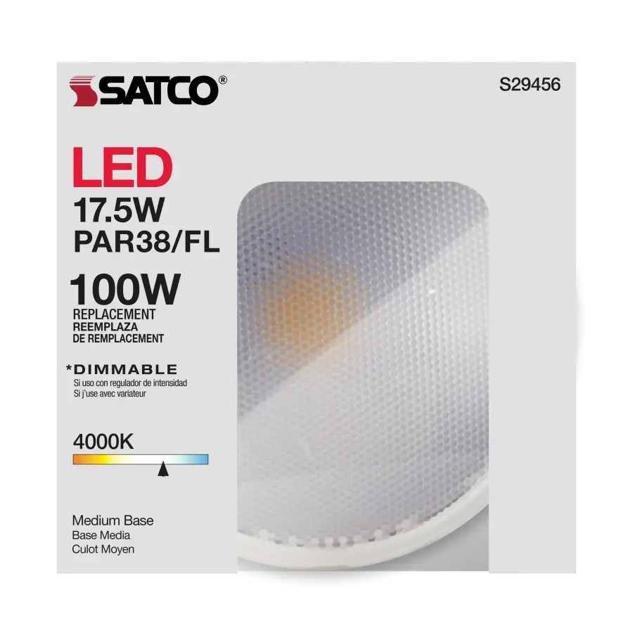 17.5 Watt - PAR38 LED - 4000K - 40 deg. Beam Angle - Medium base - 120 Volt - Image 12