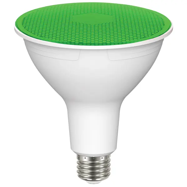 11.5 Watt PAR38 LED - Green - 90 degree Beam Angle - Medium base - 120 Volt - Image 1