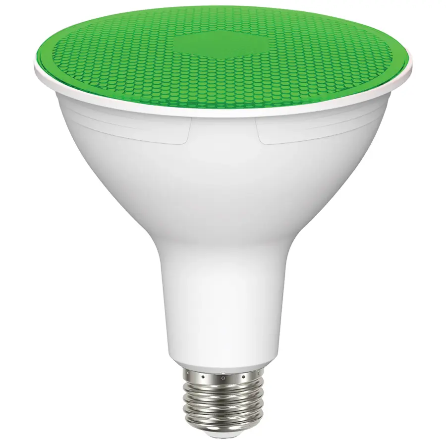 11.5 Watt PAR38 LED - Green - 90 degree Beam Angle - Medium base - 120 Volt - Image 1