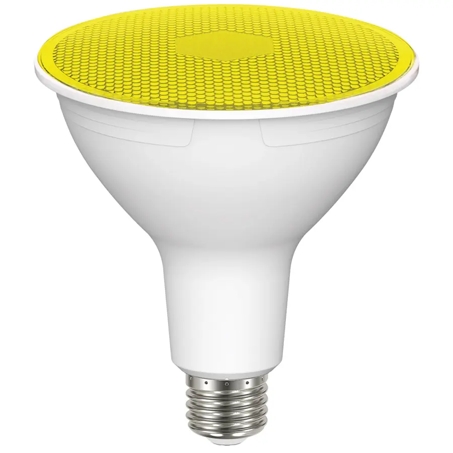 11.5 Watt PAR38 LED - Yellow - 90 degree Beam Angle - Medium base - 120 Volt - Image 1