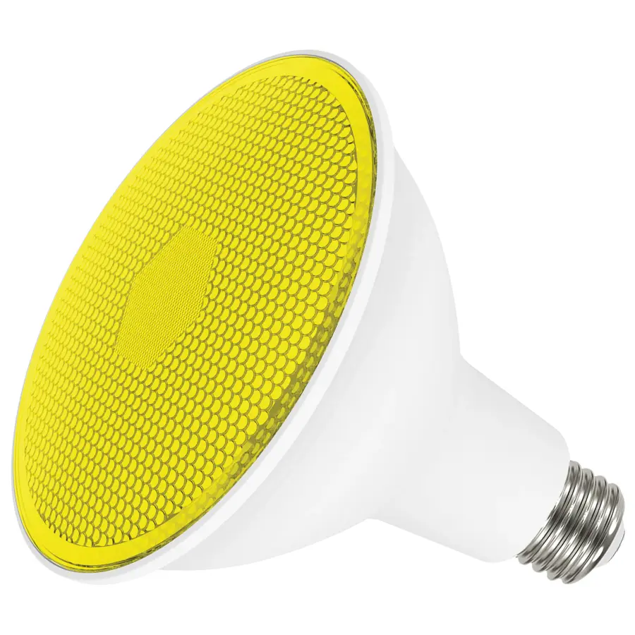 11.5 Watt PAR38 LED - Yellow - 90 degree Beam Angle - Medium base - 120 Volt - Image 2