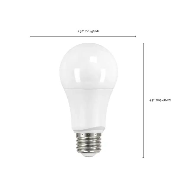 9.5 Watt - A19 LED - Frosted - 4000K - Medium base - 220 deg. Beam Angle - 120 Volt - Non-Dimmable - 4-Pack - Image 5