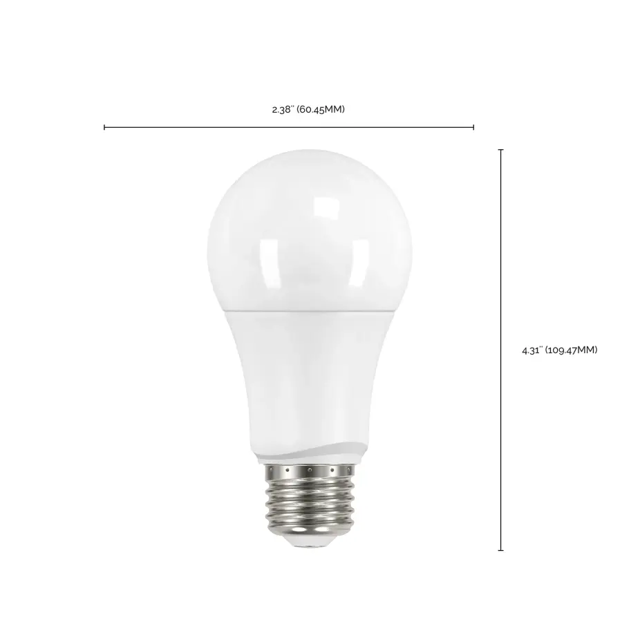 9.5 Watt - A19 LED - Frosted - 4000K - Medium base - 220 deg. Beam Angle - 120 Volt - Non-Dimmable - 4-Pack - Image 5