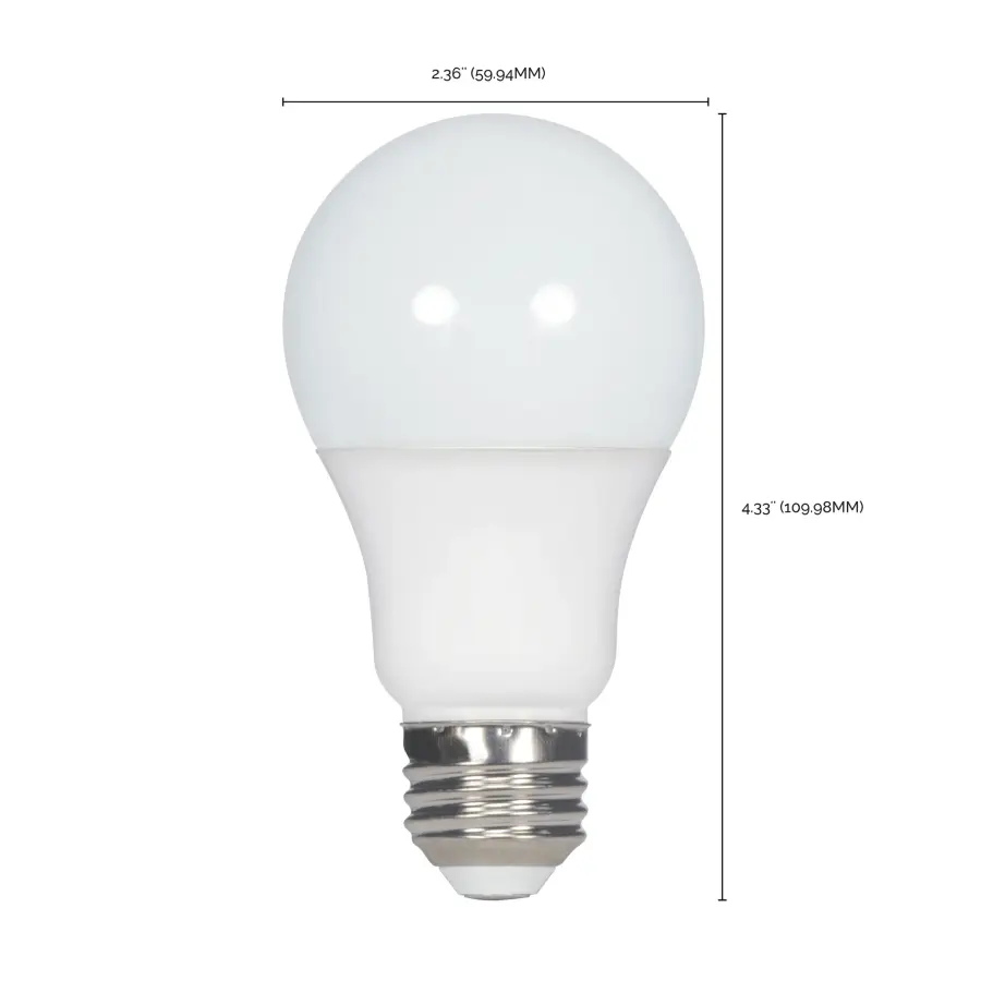 9.5 Watt - A19 LED - Frosted - 2700K Medium base - 220 deg. Beam Angle - 120 Volt - Non-Dimmable - Image 3