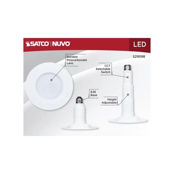 8.5 Watt LED Downlight Retrofit - 4 Inch - CCT Selectable - 120 Volt - 2 Pack - Image 7