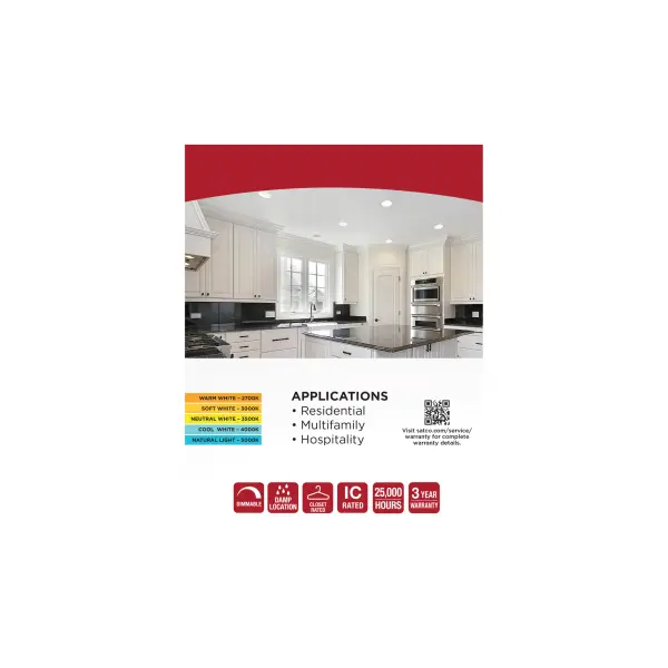 8.5 Watt LED Downlight Retrofit - 4 Inch - CCT Selectable - 120 Volt - 2 Pack - Image 9