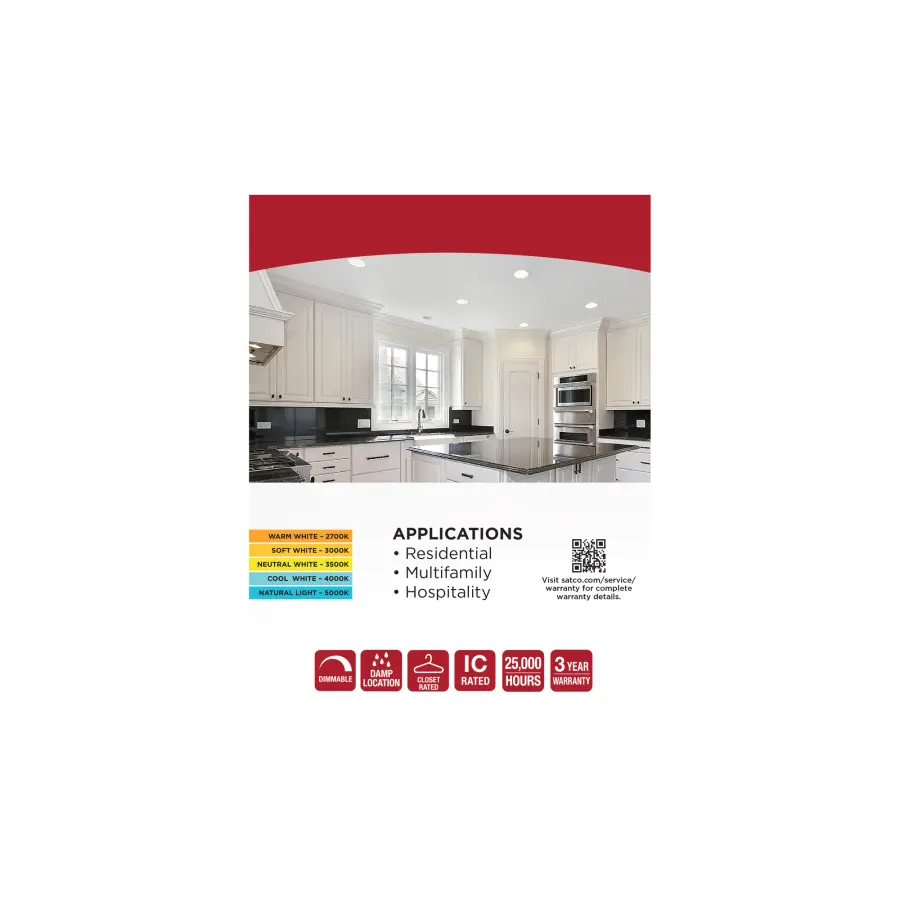 8.5 Watt LED Downlight Retrofit - 4 Inch - CCT Selectable - 120 Volt - 2 Pack - Image 9