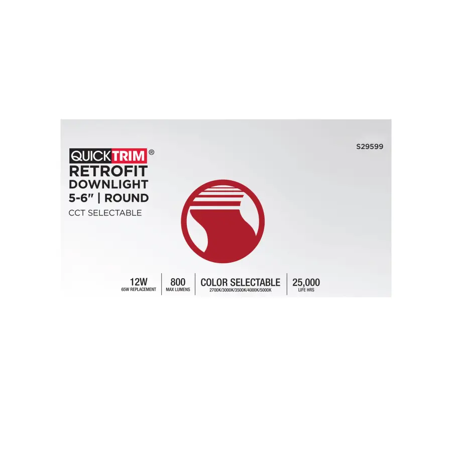 12 Watt LED Downlight Retrofit - 5-6 Inch - CCT Selectable - 120 Volt - 2 Pack - Image 10