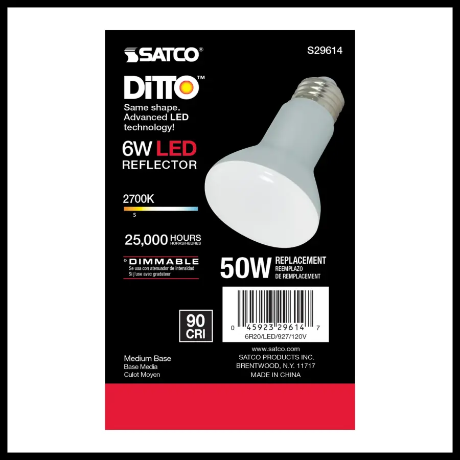 6 Watt - R20 LED - 2700K - Medium base - 120 Volt - Image 3