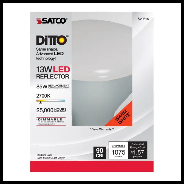 13 Watt - BR40 LED - 2700K - Medium base - 120 Volt - Image 2