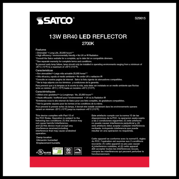 13 Watt - BR40 LED - 2700K - Medium base - 120 Volt - Image 4
