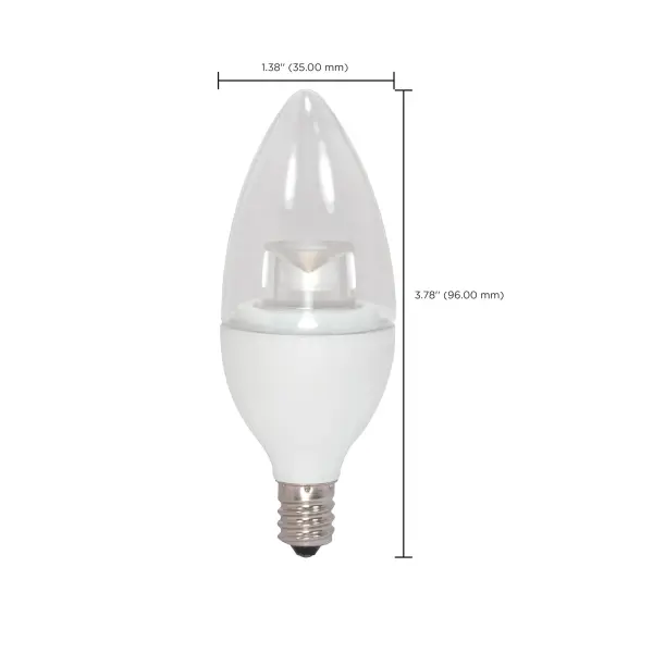 3.5 Watt LED Candle - 2700K - Candelabra base - 120 Volt - Image 8