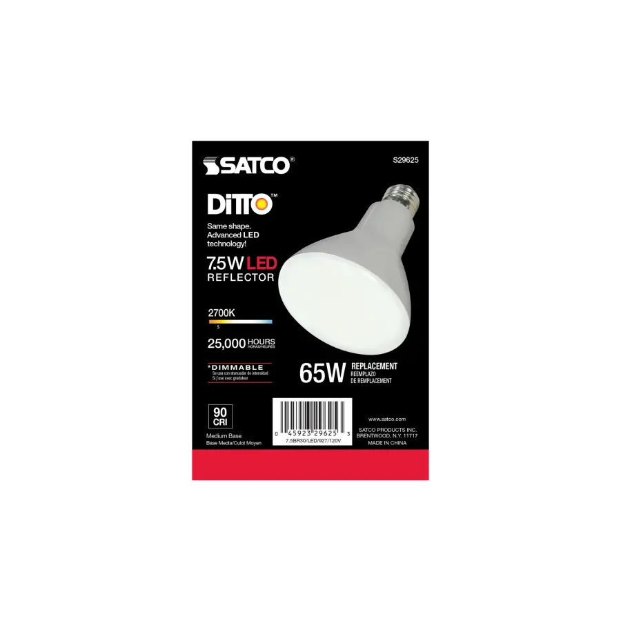 7.5 Watt - BR30 LED - 2700K - Medium base - 120 Volt - Image 3