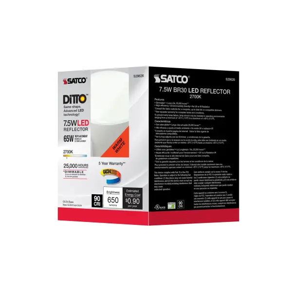 7.5 Watt - BR30 LED - 2700K - GU24 base - 120 Volt - Image 7