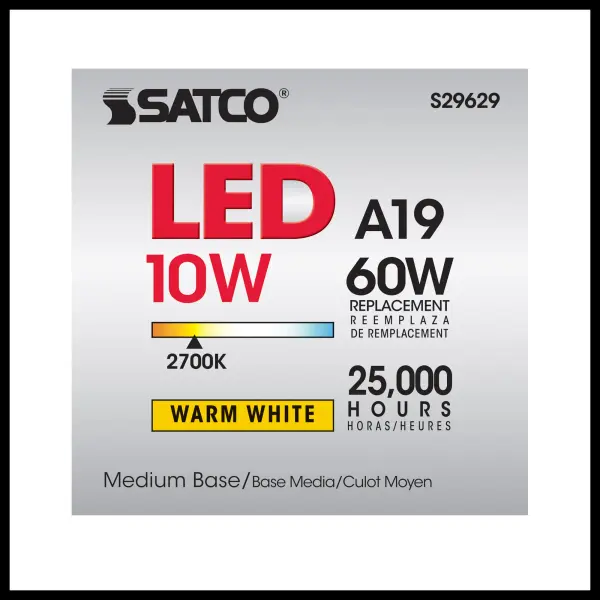10 Watt - A19 LED - 2700K - Medium base - 240 deg. Beam Angle - 120 Volt - Image 7