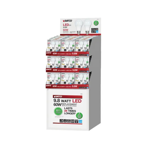 9.8 Watt - A19 LED - Medium base - 2700K - Frosted - 220 deg. Beam Angle - 120 Volt - 2-Pack Display Pack - Image 4