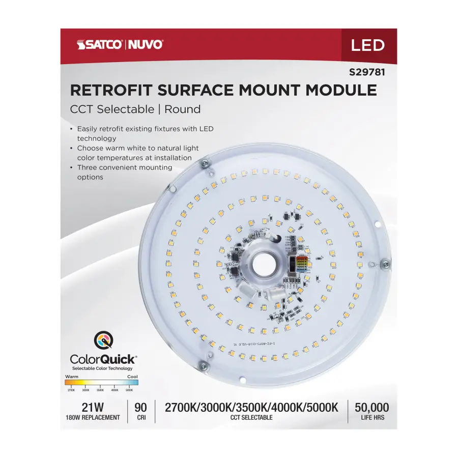 21 Watt LED Light Engine - 27K/30K/35K/40K/50K CCT Selectable - Clear - 120 Volt - Image 5