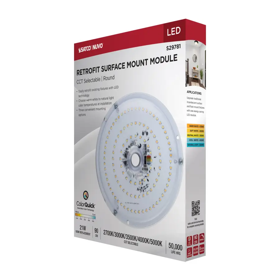 21 Watt LED Light Engine - 27K/30K/35K/40K/50K CCT Selectable - Clear - 120 Volt - Image 9