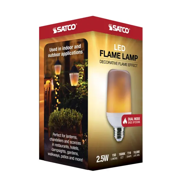 2.5 Watt LED Flame Bulb - T19 - Medium Base - 120 Volt - Image 11