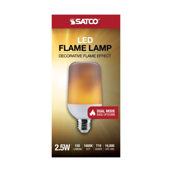 2.5 Watt LED Flame Bulb - T19 - Medium Base - 120 Volt - Image 6