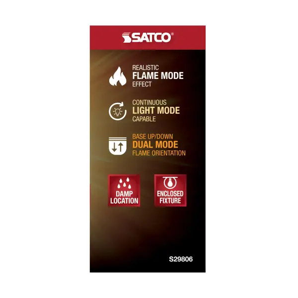2.5 Watt LED Flame Bulb - T19 - Medium Base - 120 Volt - Image 8