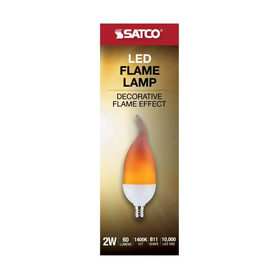 2 Watt LED Flame Bulb - B11 - Candelabra base - 120 Volt - Image 4