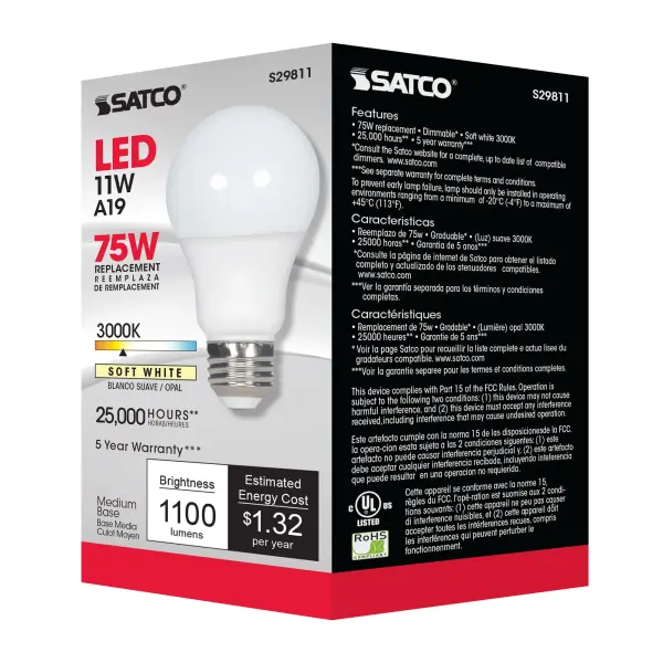 11 Watt - A19 LED - 3000K - Medium base - 220 deg. Beam Angle - 120 Volt - Image 5
