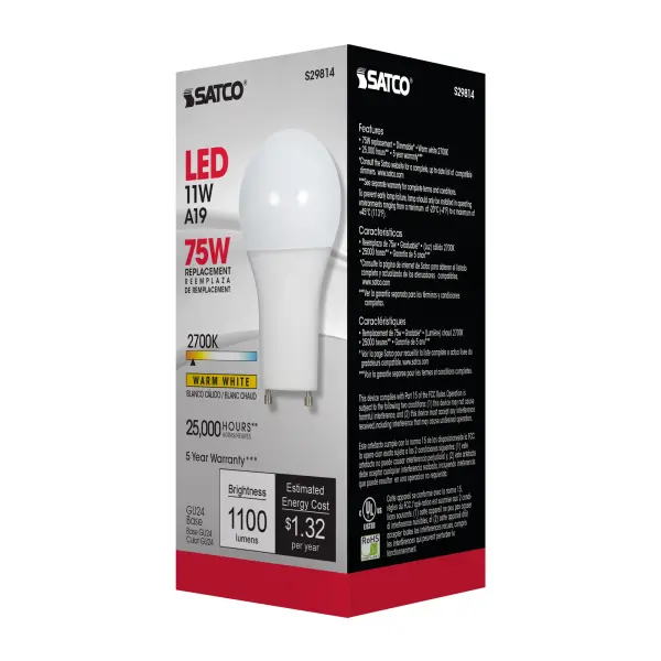 11 Watt - A19 LED - 2700K - GU24 base - 220 deg. Beam Angle - 120 Volt - Image 6