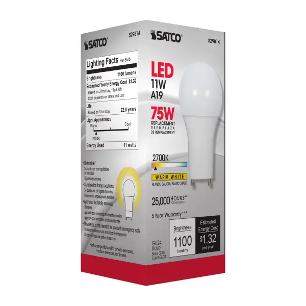 11 Watt - A19 LED - 2700K - GU24 base - 220 deg. Beam Angle - 120 Volt - Image 7