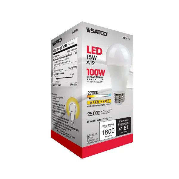15 Watt - A19 LED - Frosted - 2700K - Medium base - 220 deg. Beam Angle - 120 Volt - Image 6