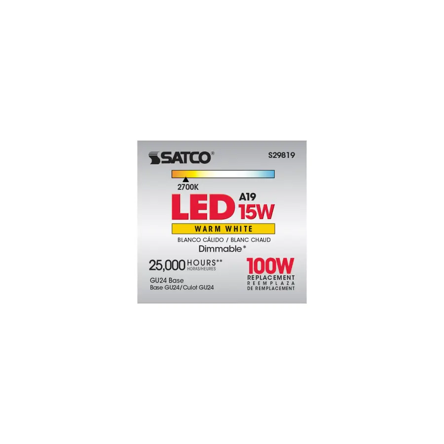 15 Watt - A19 LED - Frosted - 2700K - GU24 base - 220 deg. Beam Angle - 120 Volt - Image 6