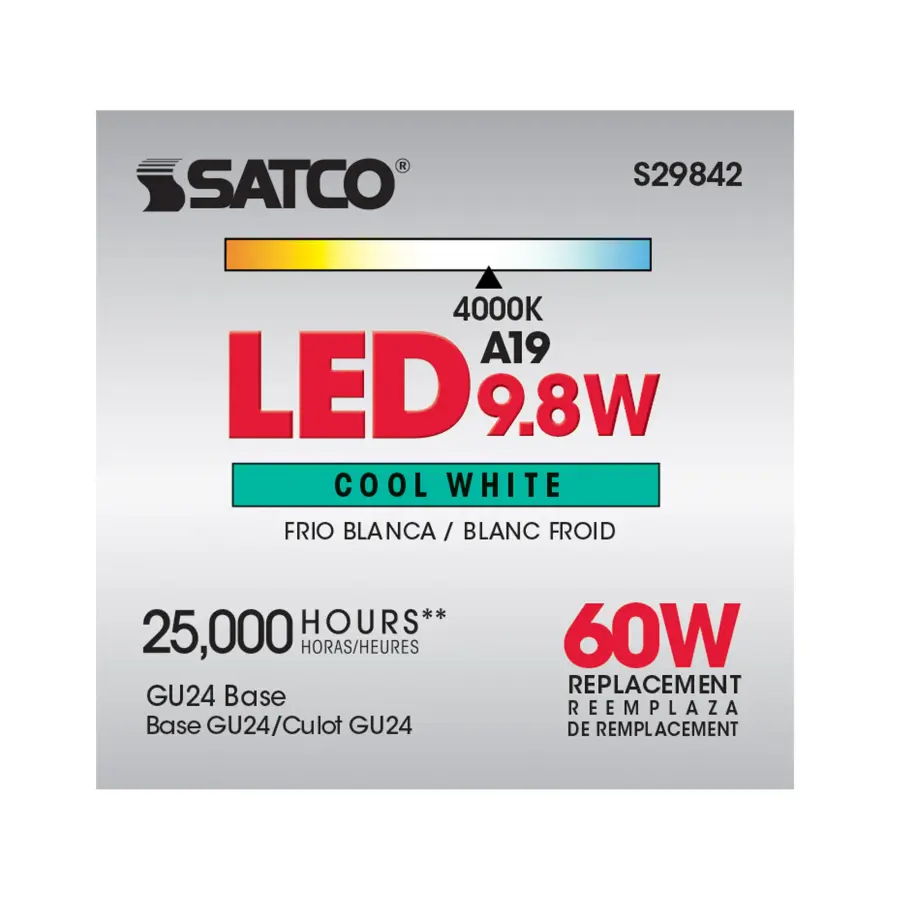 9.8 Watt - A19 LED - 4000K - GU24 base - 220 deg. Beam Angle - 120 Volt - Image 7