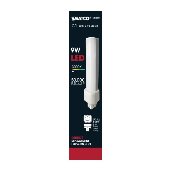 9 Watt LED PL 4-Pin - 3000K - 1050 Lumens - G24q base - 50000 Average rated hours - 120 Deg. Beam Angle - Type A - Ballast dependent - Image 3