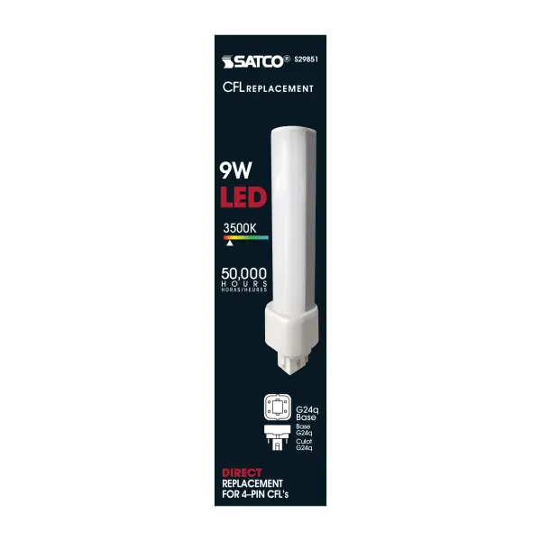 9 Watt LED PL 4-Pin - 3500K - 1050 Lumens - G24q base - 50000 Average rated hours - 120 Deg. Beam Angle - Type A - Ballast dependent - Image 3