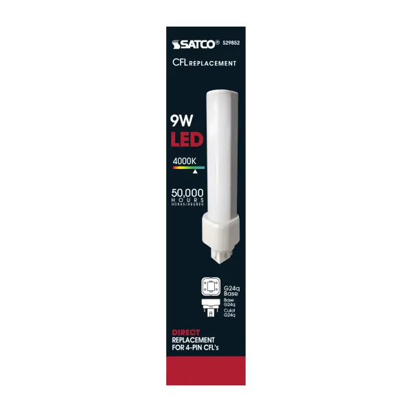 9 Watt LED PL 4-Pin - 4000K - 1100 Lumens - G24q base - 50000 Average rated hours - 120 Deg. Beam Angle - Type A - Ballast dependent - Image 3