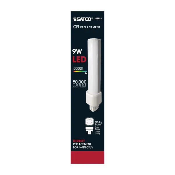 9 Watt LED PL 4-Pin - 5000K - 1100 Lumens - G24q base - 50000 Average rated hours - 120 Deg. Beam Angle - Type A - Ballast dependent - Image 3