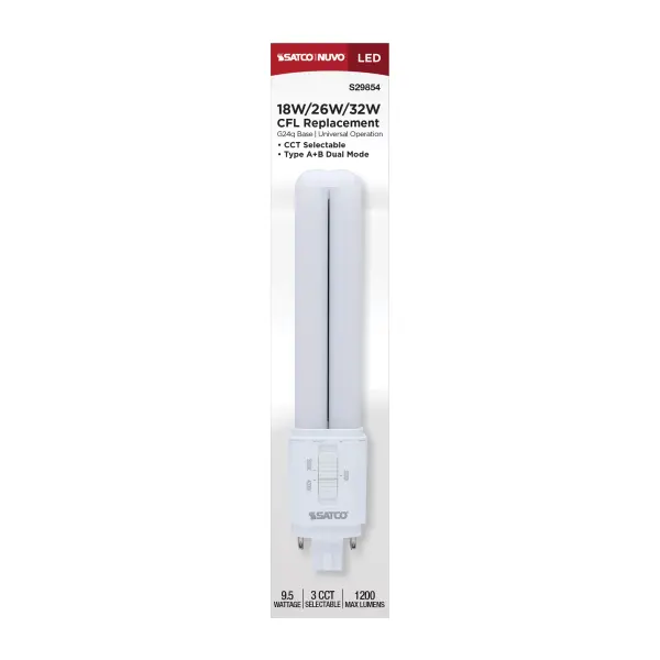 9.5 Watt LED PL - 30K/35K/40K CCT Selectable - G24q Base - Type A/B - 120-277 Volt - Image 5