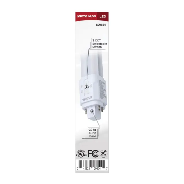 9.5 Watt LED PL - 30K/35K/40K CCT Selectable - G24q Base - Type A/B - 120-277 Volt - Image 6