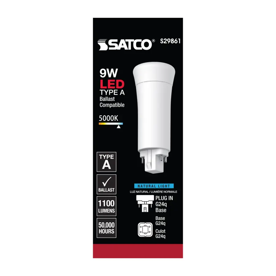 9 Watt LED PL 4-Pin - 5000K - 1100 Lumens - G24q base - 50000 Average rated hours - 120 Deg. Beam Angle - Type A - Ballast dependent - Image 3