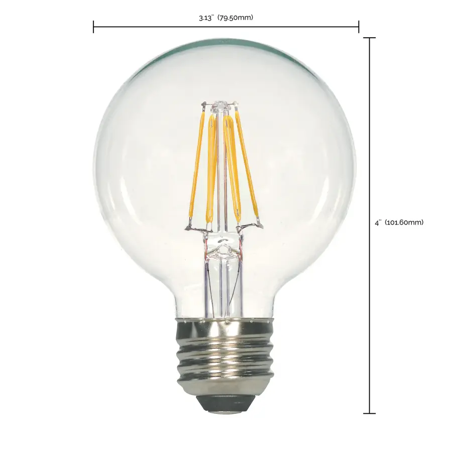 5.5 Watt G25 LED Filament - Clear - Medium base - 2700K - 500 Lumens - 120 Volt - Image 8