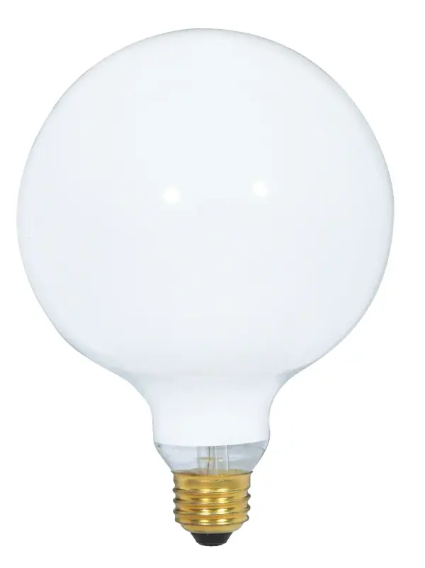25 Watt G40 Incandescent - Gloss White - 4000 Average rated hours - 110 Lumens - Medium base - 120 Volt