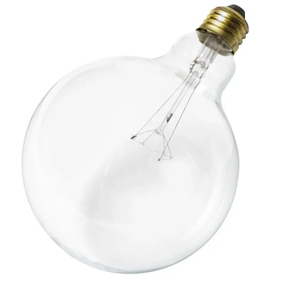 60 Watt G40 Incandescent - Clear - 4000 Average rated hours - 580 Lumens - Medium base - 120 Volt - Image 1