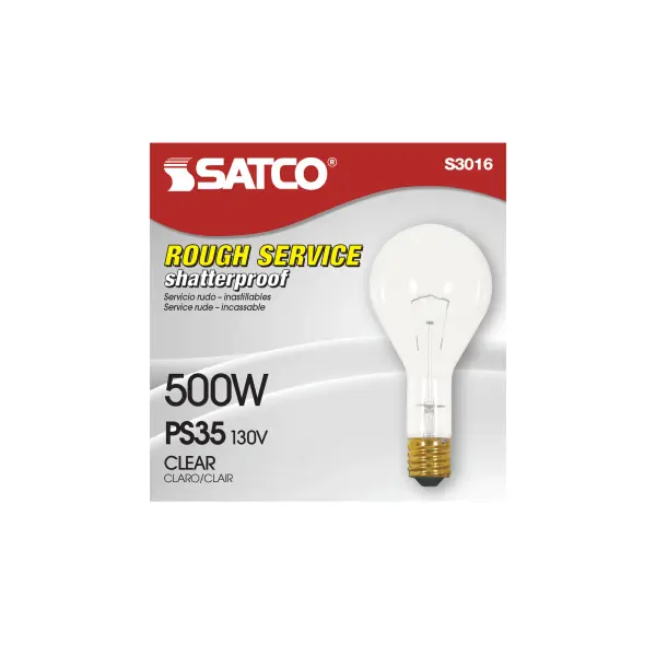 500 Watt PS35 Incandescent - Clear - 5000 Average rated hours - 8000 Lumens - Mogul base - 130 Volt - Shatter Proof - Image 7