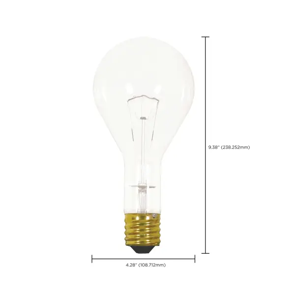 500 Watt PS35 Incandescent - Clear - 5000 Average rated hours - 8000 Lumens - Mogul base - 130 Volt - Shatter Proof - Image 10